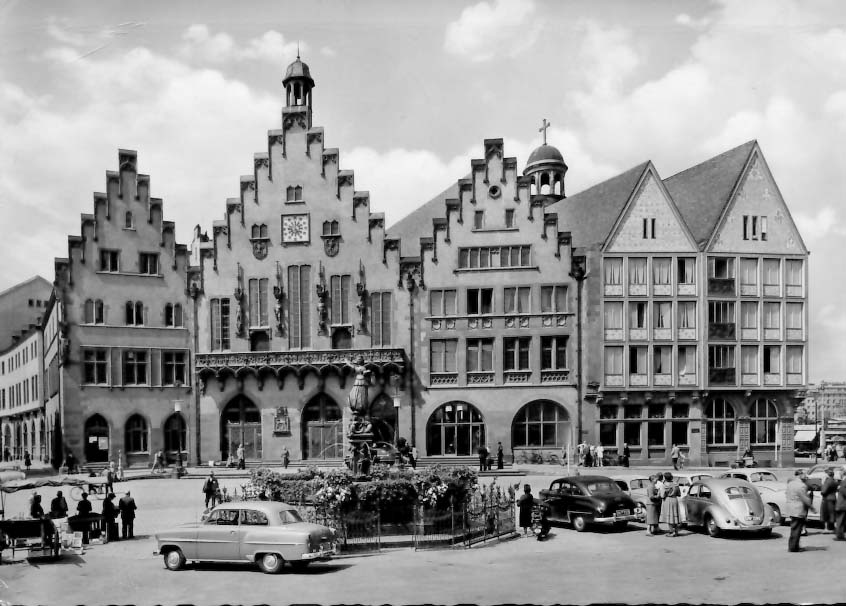 Frankfurter Römer mit Brezelkäfer in S/W