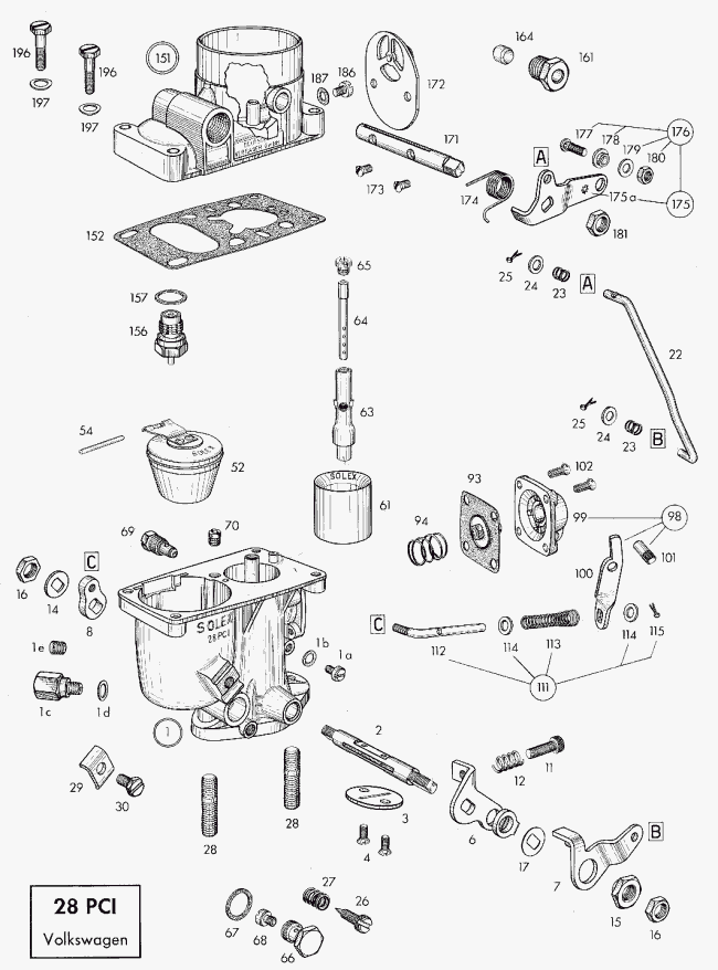 Explosionszeichnung 28 PCI Vergaser